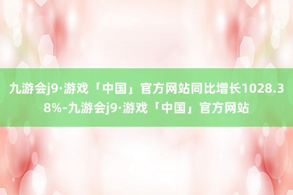 九游会j9·游戏「中国」官方网站同比增长1028.38%-九游会j9·游戏「中国」官方网站