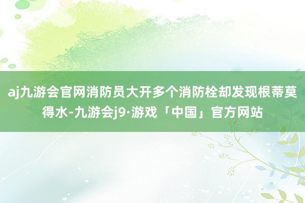 aj九游会官网消防员大开多个消防栓却发现根蒂莫得水-九游会j9·游戏「中国」官方网站