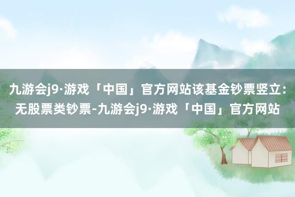 九游会j9·游戏「中国」官方网站该基金钞票竖立：无股票类钞票-九游会j9·游戏「中国」官方网站